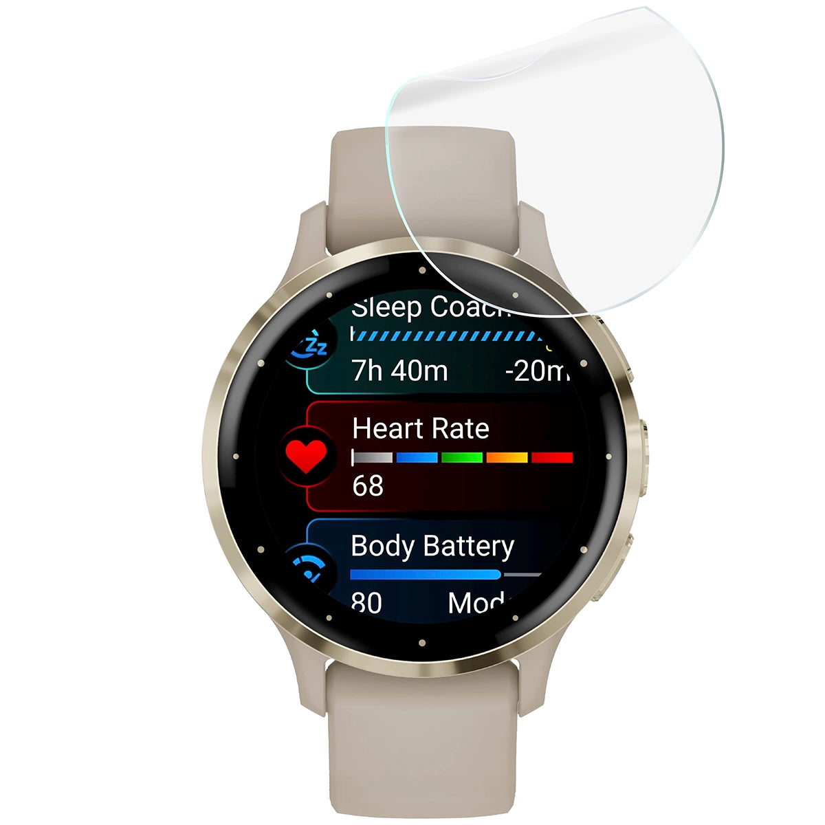 Schutzfolie für den Bildschirm für Garmin Venu 3S, Bizon Watch HydroFlex, 3 Stück