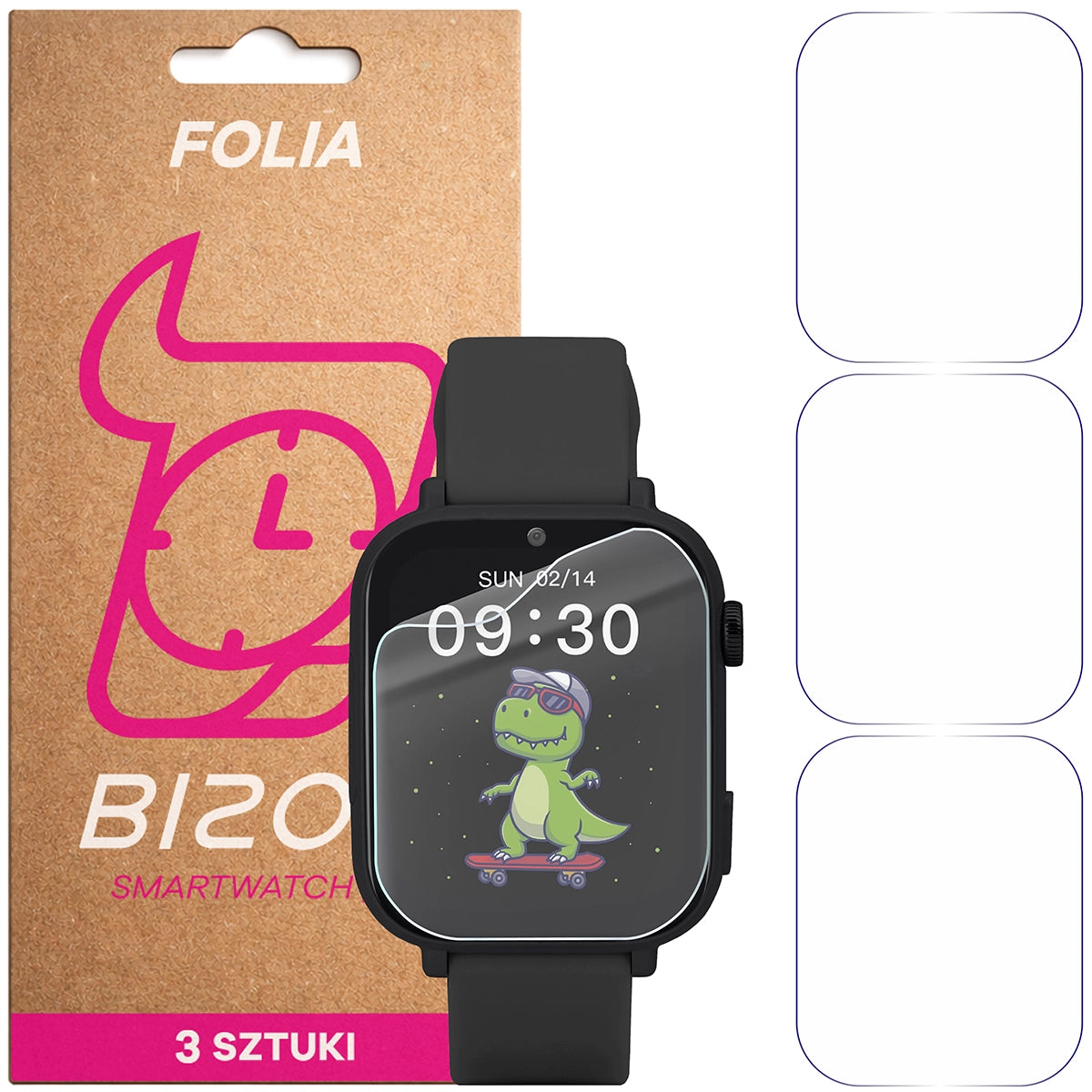Schutzfolie für den Bildschirm für Garett Kids Nice Pro 4G, Bizon Watch HydroFlex, 3 Stück