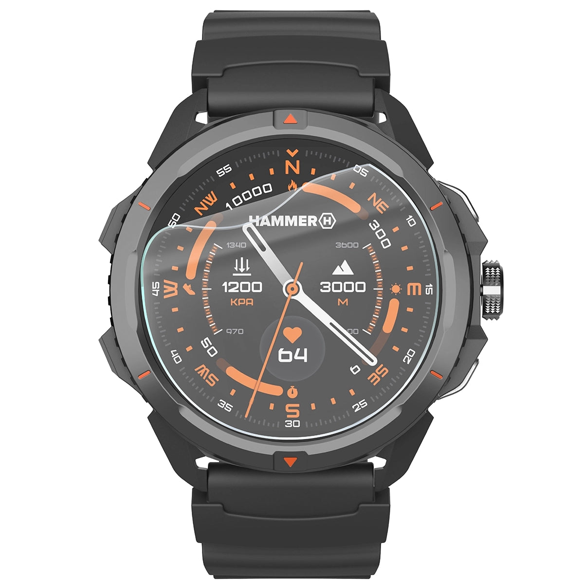 Schutzfolie für den Bildschirm für HAMMER Watch 2, Bizon Watch HydroFlex, 3 Stück