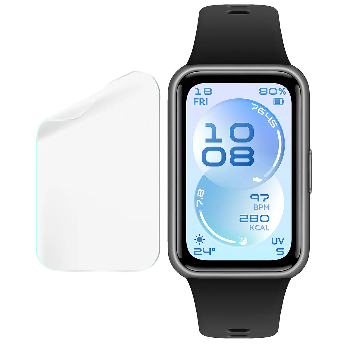 Schutzfolie für den Bildschirm für Huawei Band 11, Bizon Watch HydroFlex, 3 Stück