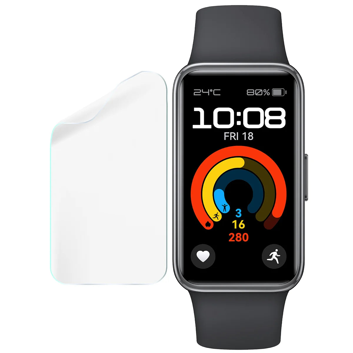 Schutzfolie für den Bildschirm für Huawei Band 9, Bizon Watch HydroFlex, 3 Stück