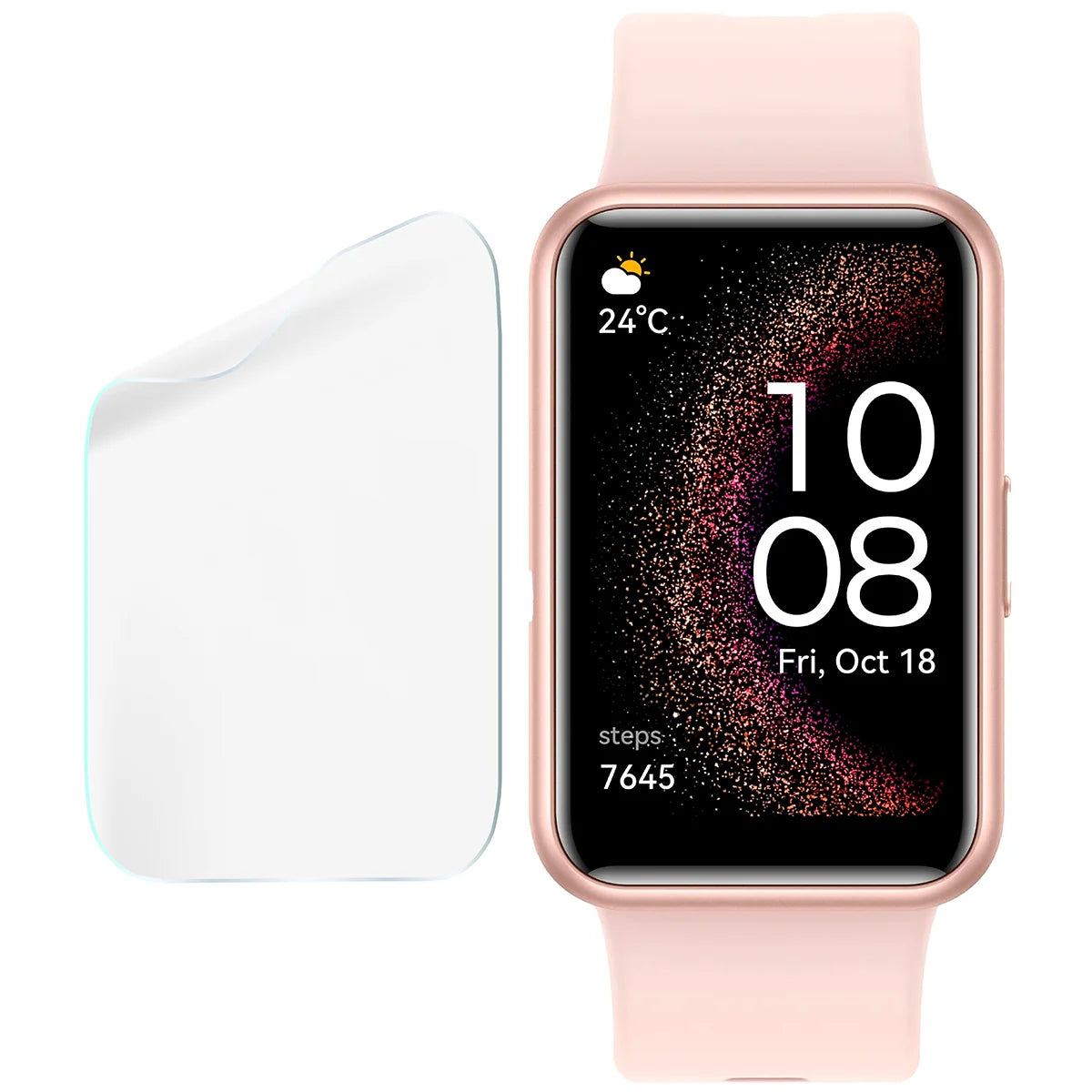 Schutzfolie für den Bildschirm für Huawei Watch Fit SE, Bizon Watch HydroFlex, 3 Stück (4/5)