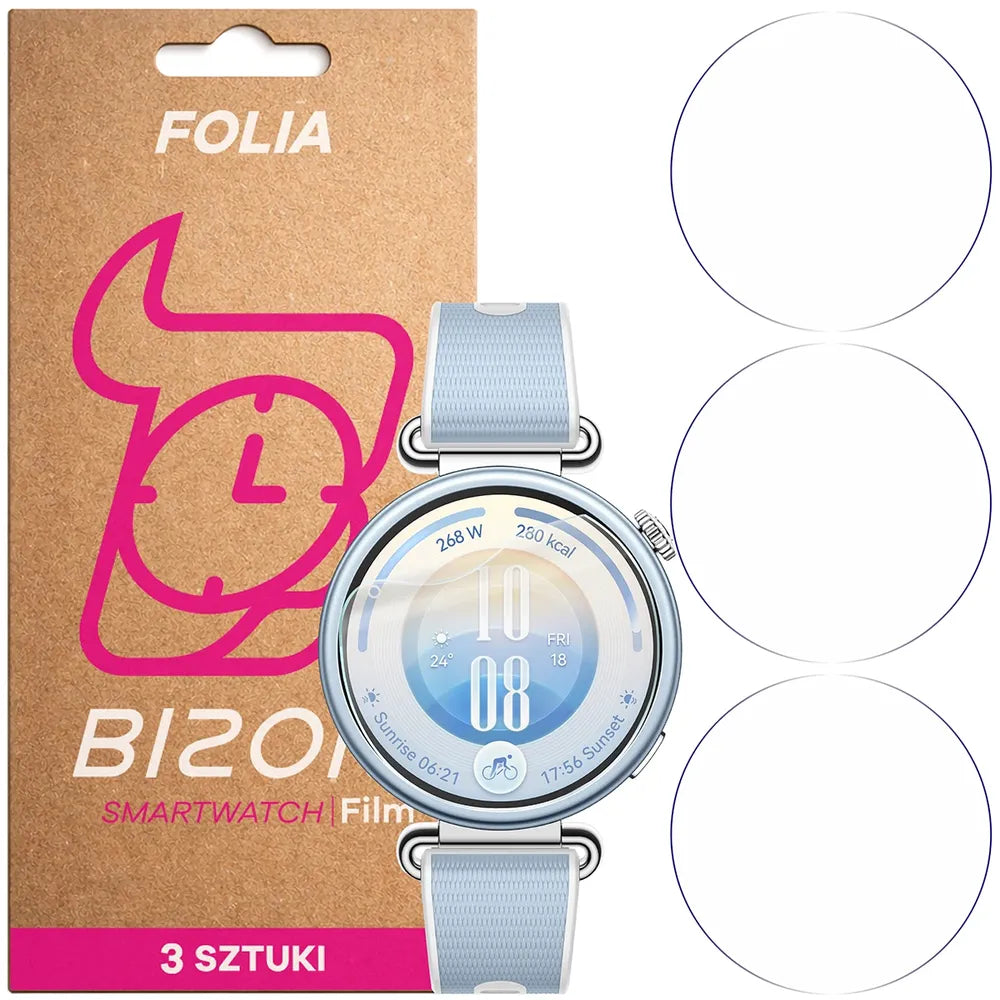 Schutzfolie für den Bildschirm für Huawei Watch GT 7 41 mm, Bizon Watch HydroFlex, 3 Stück (1/5)