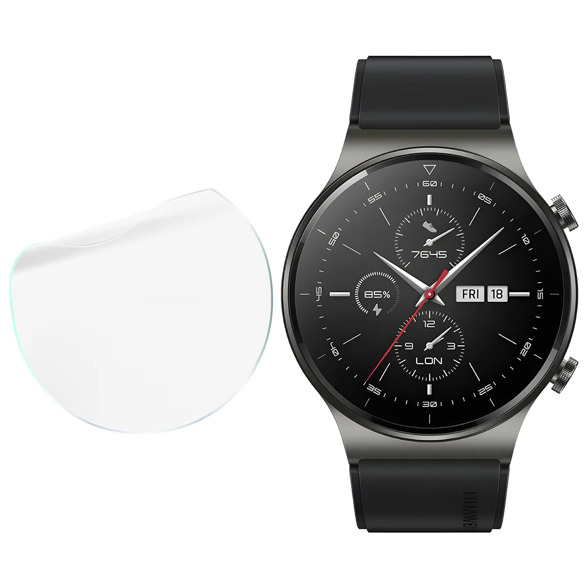 Schutzfolie für den Bildschirm für Huawei Watch GT 2 Pro, Bizon Watch HydroFlex, 3 Stück