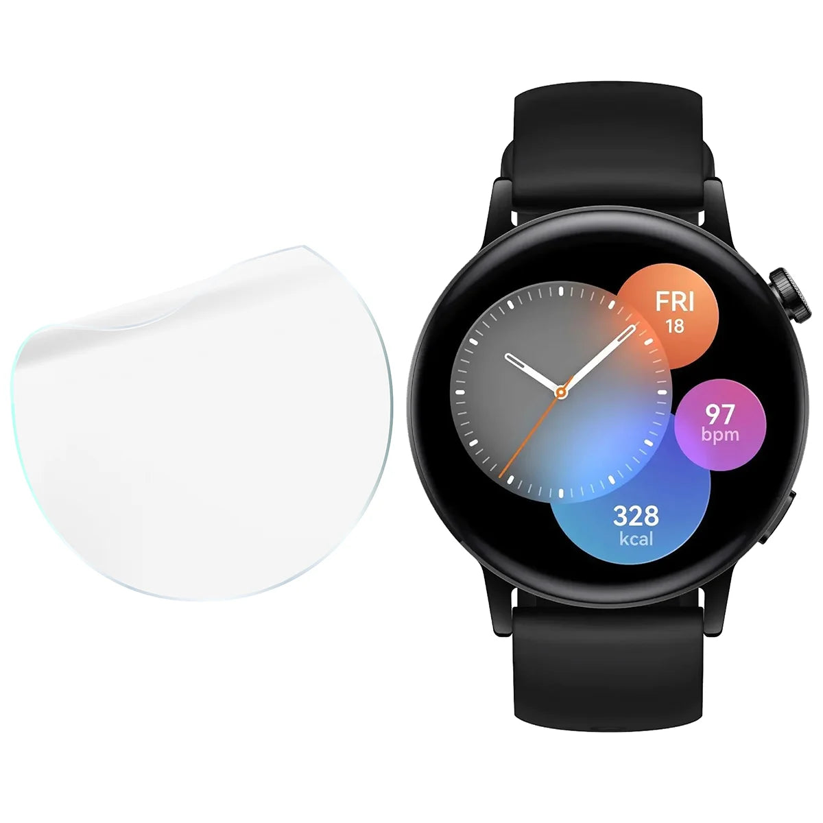 Schutzfolie für den Bildschirm für Huawei Watch GT 3 42 mm Active, Bizon Watch HydroFlex, 3 Stück