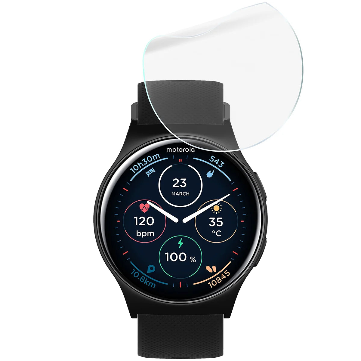 Schutzfolie für den Bildschirm für  Motorola Moto Watch 120, Bizon Watch HydroFlex, 3 Stück