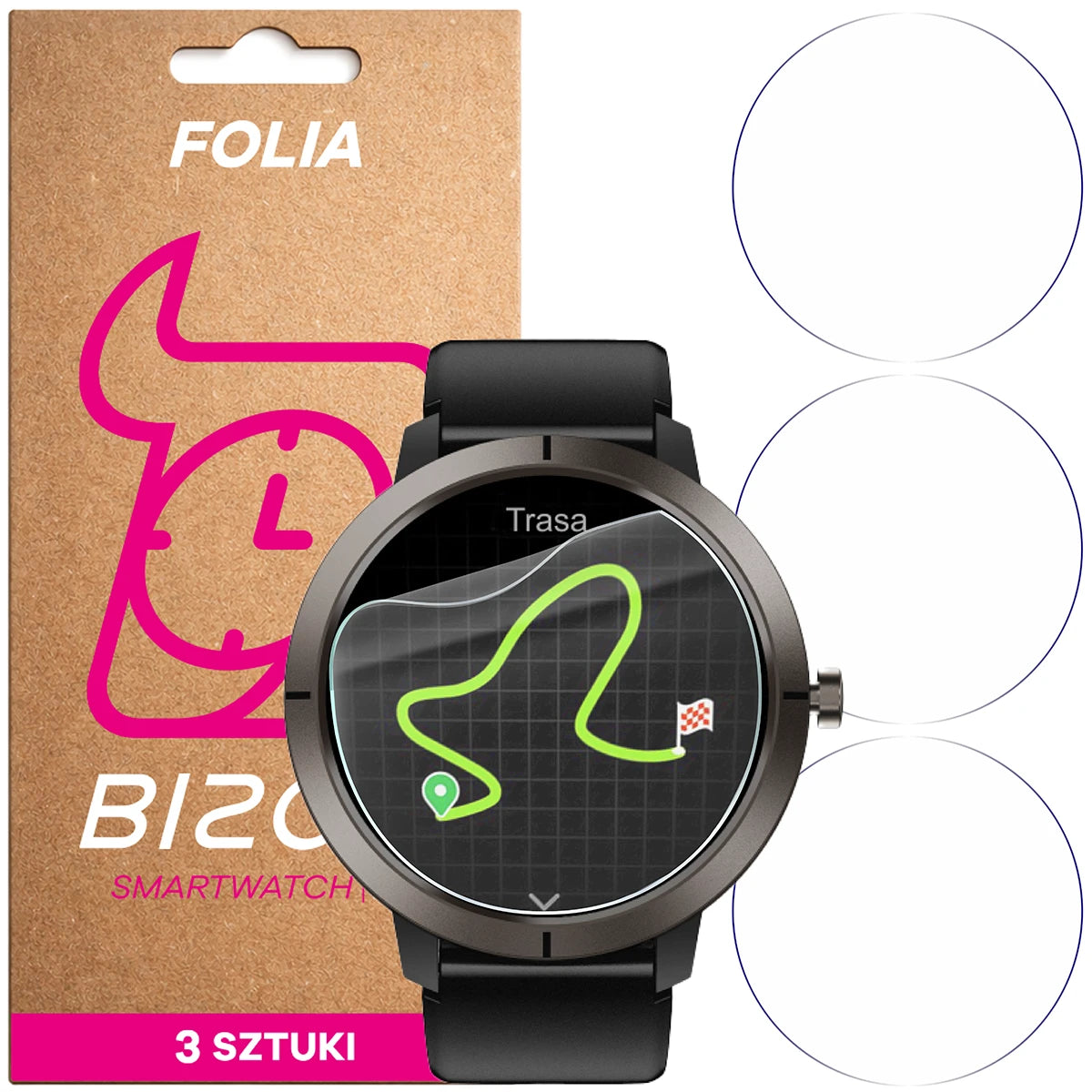 Schutzfolie für den Bildschirm für Nexano NX76 / DM76, Bizon Watch HydroFlex, 3 Stück (1/5)