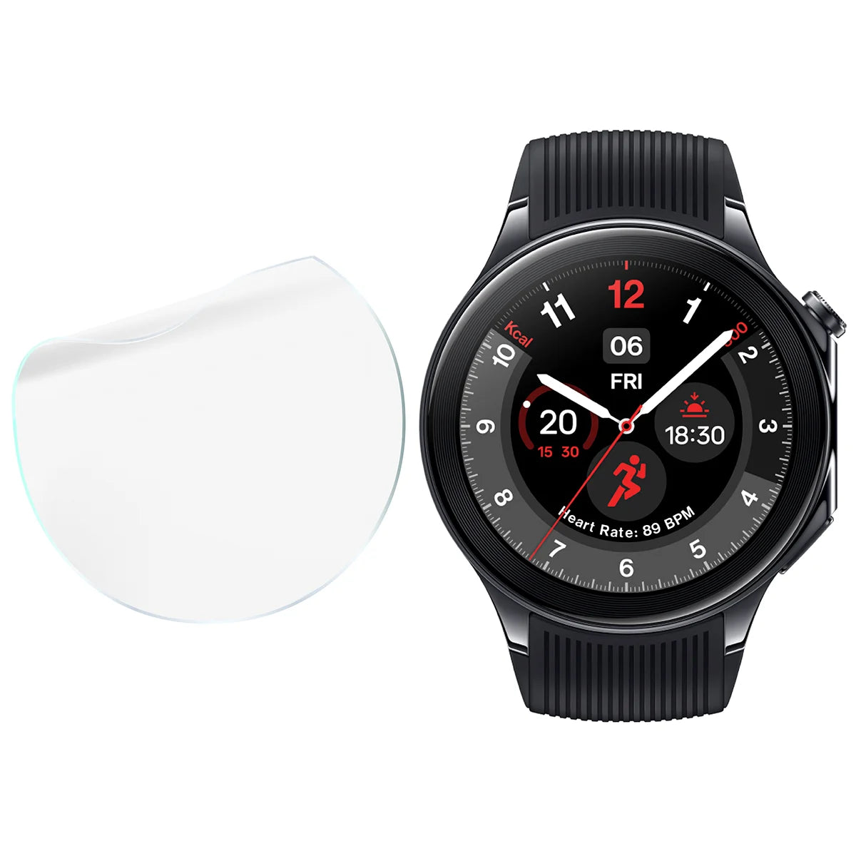 Schutzfolie für den Bildschirm für OnePlus Watch 2, Bizon Watch HydroFlex, 3 Stück
