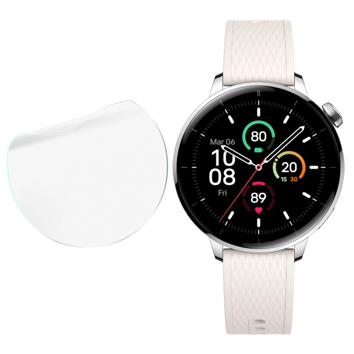 Schutzfolie für den Bildschirm für OnePlus Watch 3 43 mm, Bizon Watch HydroFlex, 3 Stück