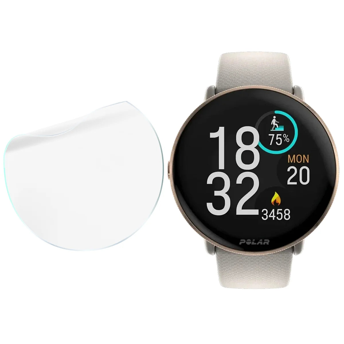 Schutzfolie für den Bildschirm für Polar Ignite 3, Bizon Watch HydroFlex, 3 Stück