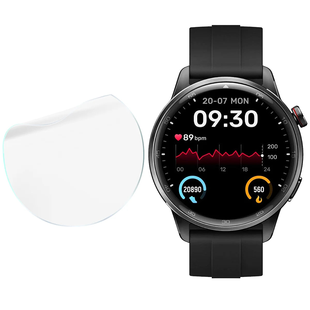 Schutzfolie für den Bildschirm für Realme Watch S2, Bizon Watch HydroFlex, 3 Stück