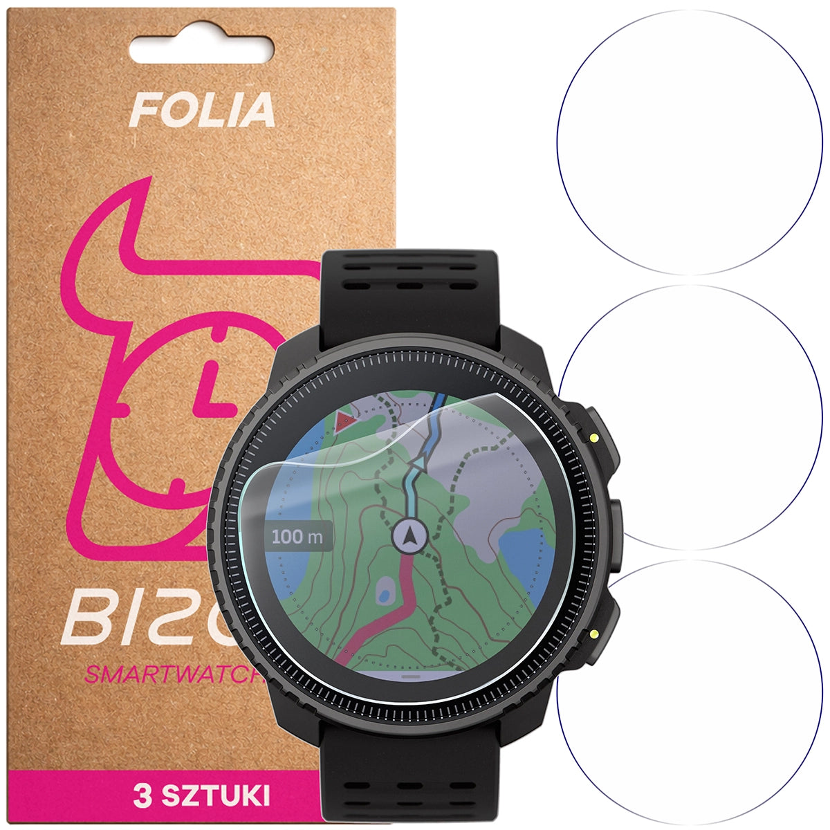 Schutzfolie für den Bildschirm für Suunto Vertical, Bizon Watch HydroFlex, 3 Stück