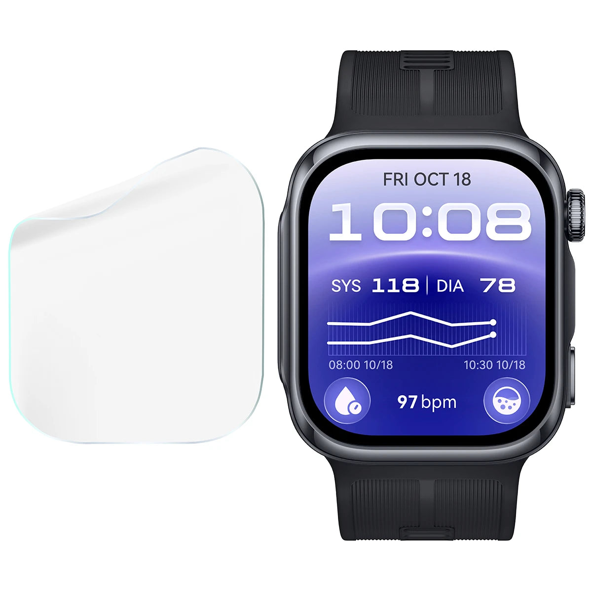 Schutzfolie für den Bildschirm für Huawei Watch D3, Bizon Watch HydroFlex, 3 Stück (4/5)