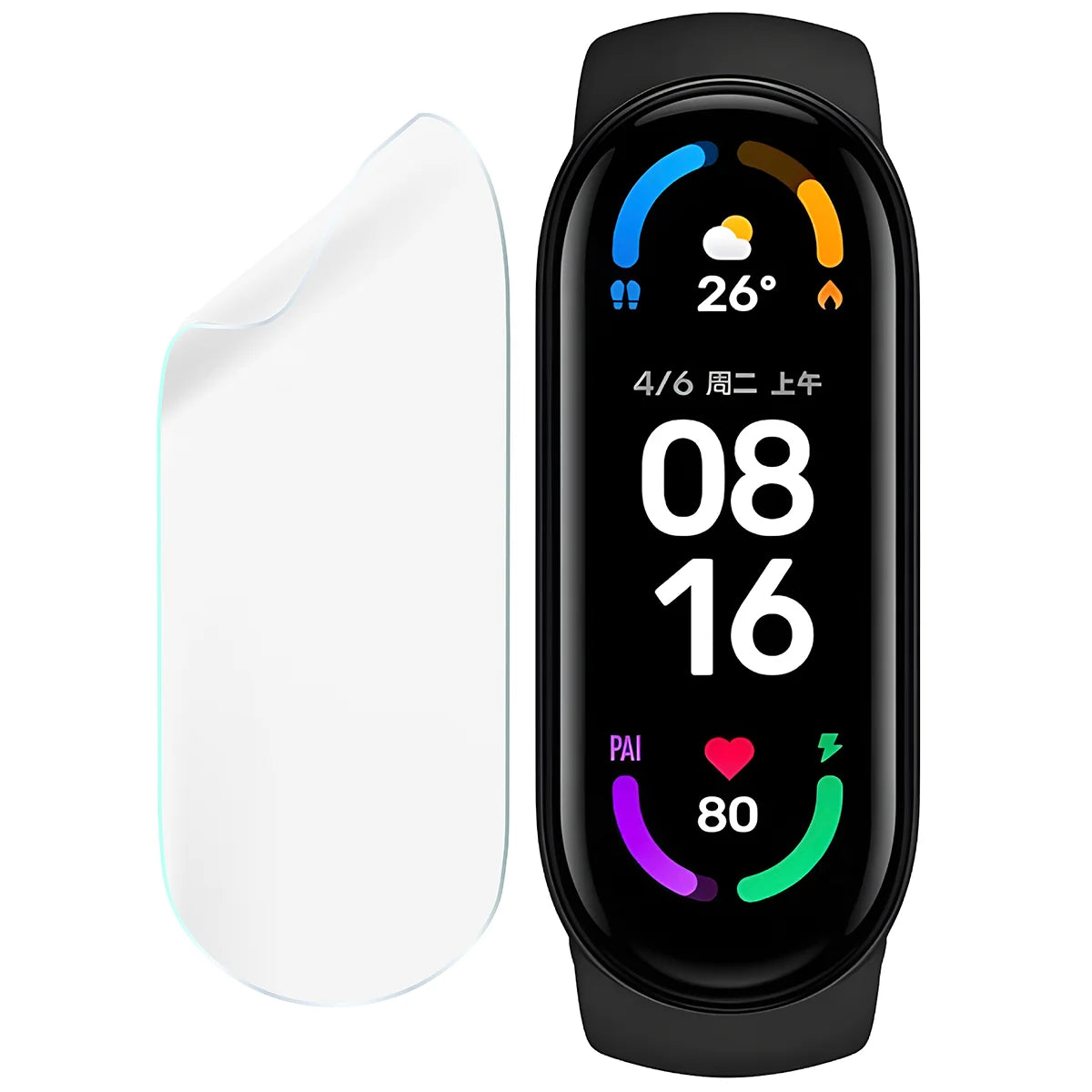 Schutzfolie für den Bildschirm für Xiaomi Mi Band 6, Bizon Watch HydroFlex, 3 Stück
