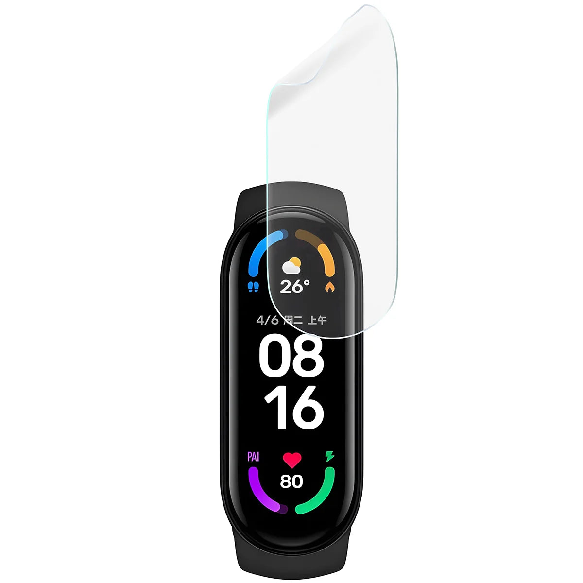 Schutzfolie für den Bildschirm für Xiaomi Mi Band 6, Bizon Watch HydroFlex, 3 Stück