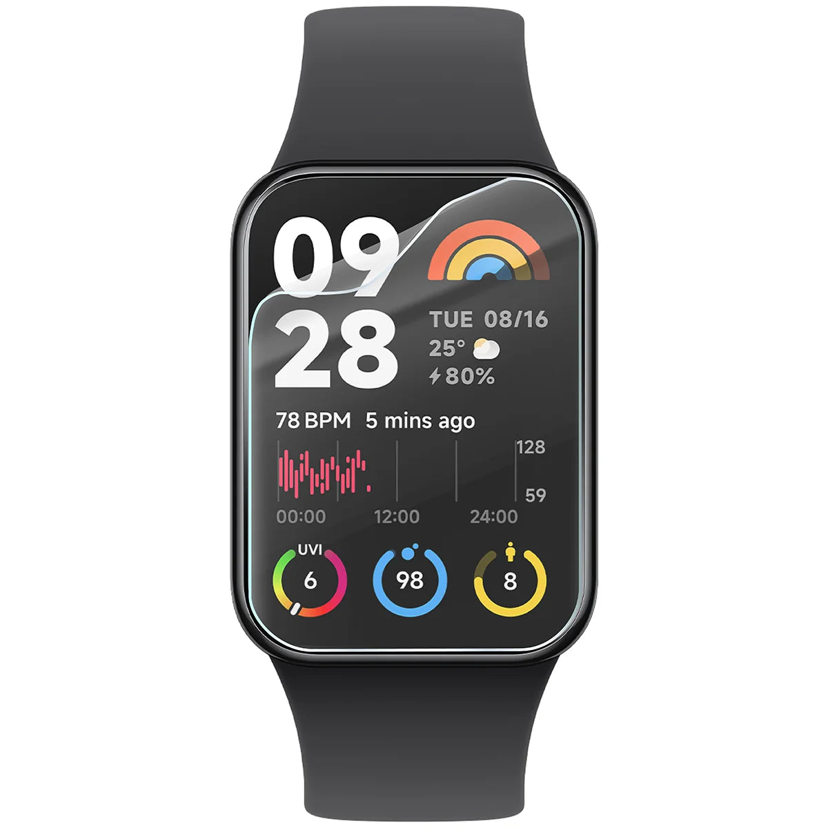 Schutzfolie für den Bildschirm für Xiaomi Mi Band 8 Pro, Bizon Watch HydroFlex, 3 Stück