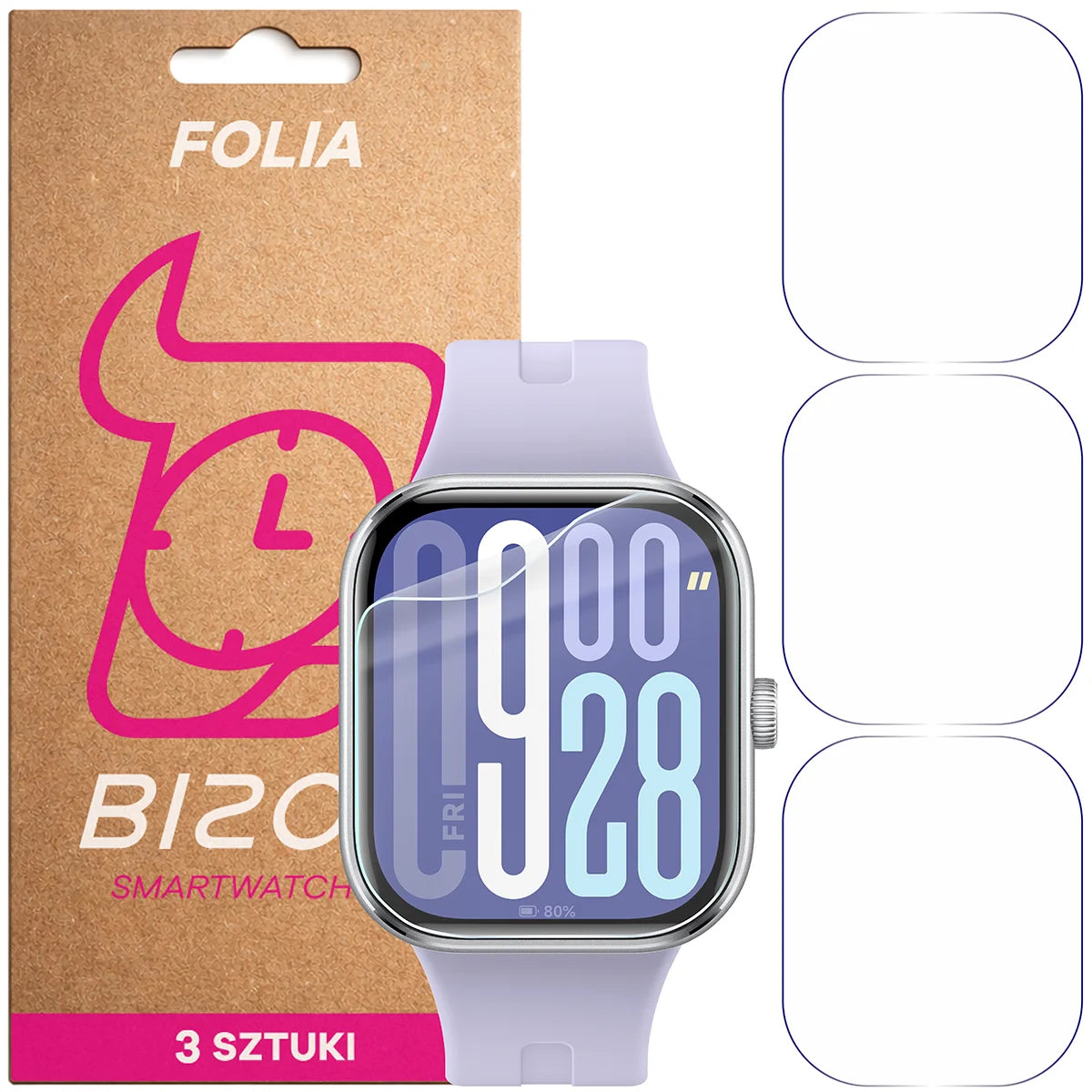Schutzfolie für den Bildschirm für Xiaomi Redmi Watch 5, Bizon Watch HydroFlex, 3 Stück