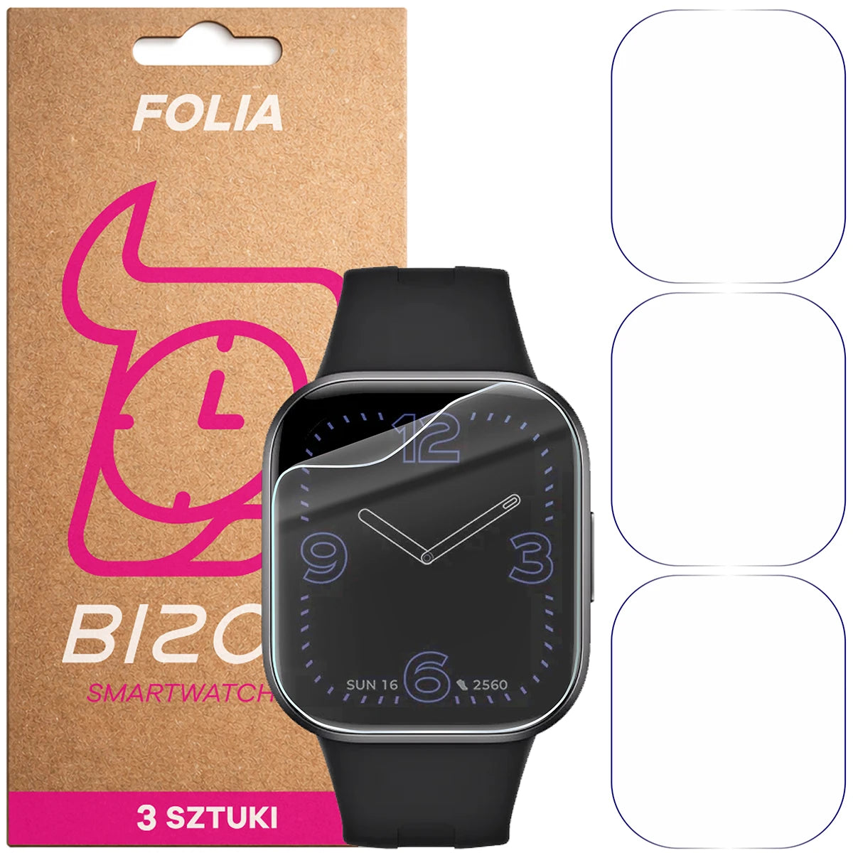 Schutzfolie für den Bildschirm für Xiaomi Redmi Watch 6 Active, Bizon Watch HydroFlex, 3 Stück (1/5)