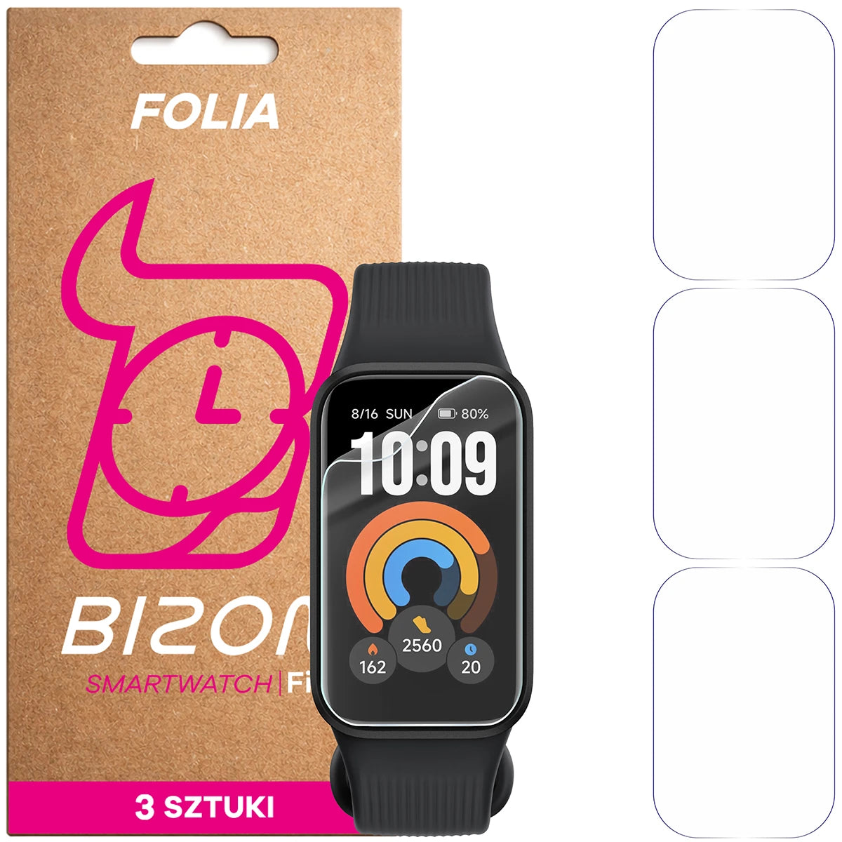 Schutzfolie für den Bildschirm für Xiaomi Smart Band 11 Active, Bizon Watch HydroFlex, 3 Stück (1/5)