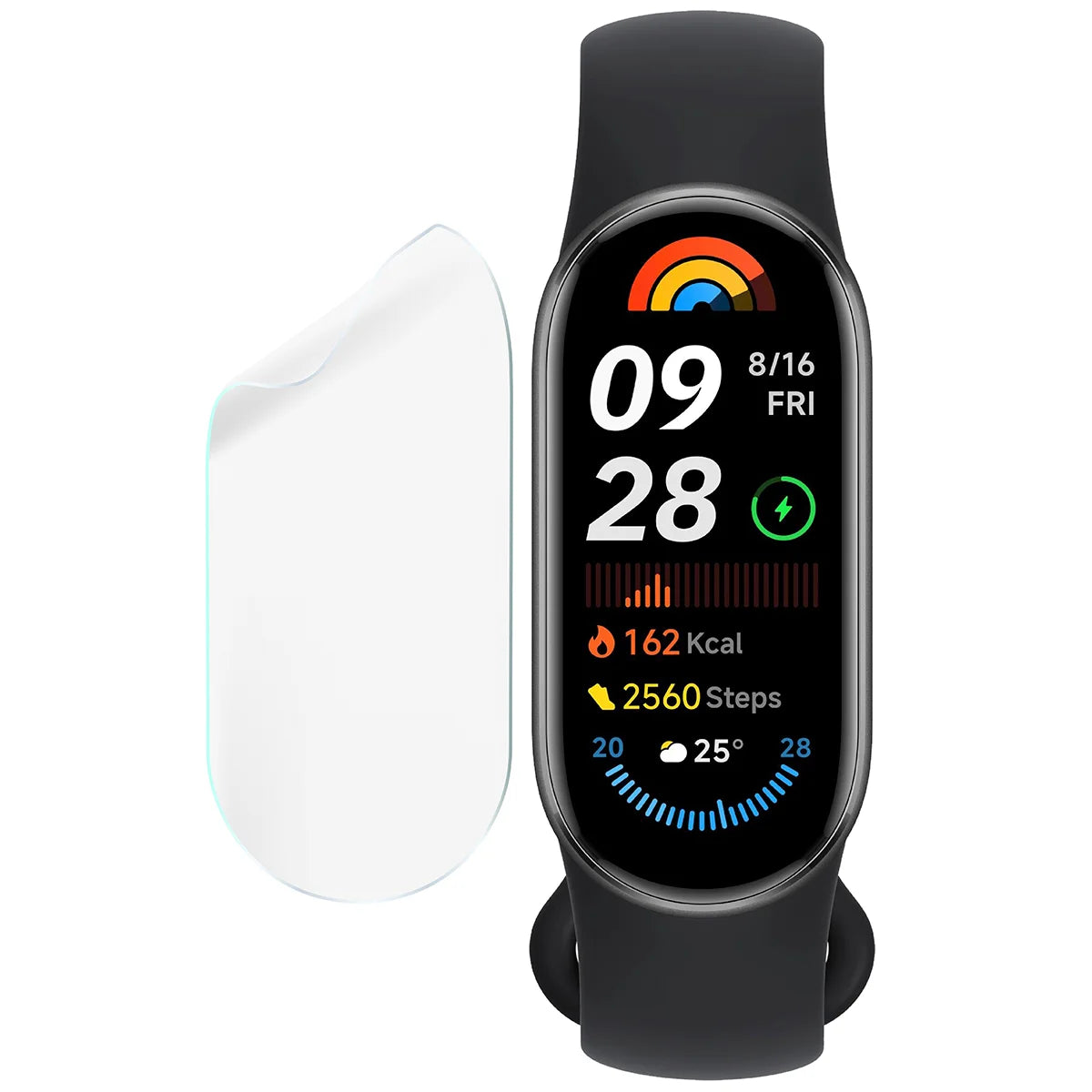 Schutzfolie für den Bildschirm für Xiaomi Smart Band 9, Bizon Watch HydroFlex, 3 Stück