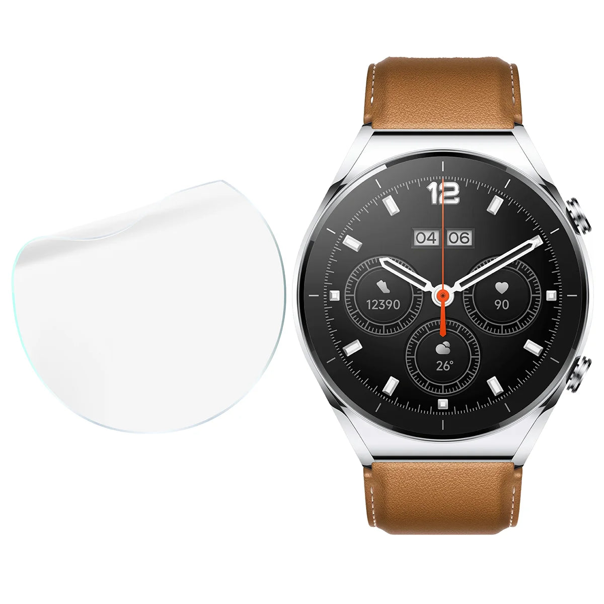 Schutzfolie für den Bildschirm für Xiaomi Watch S1, Bizon Watch HydroFlex, 3 Stück (4/5)