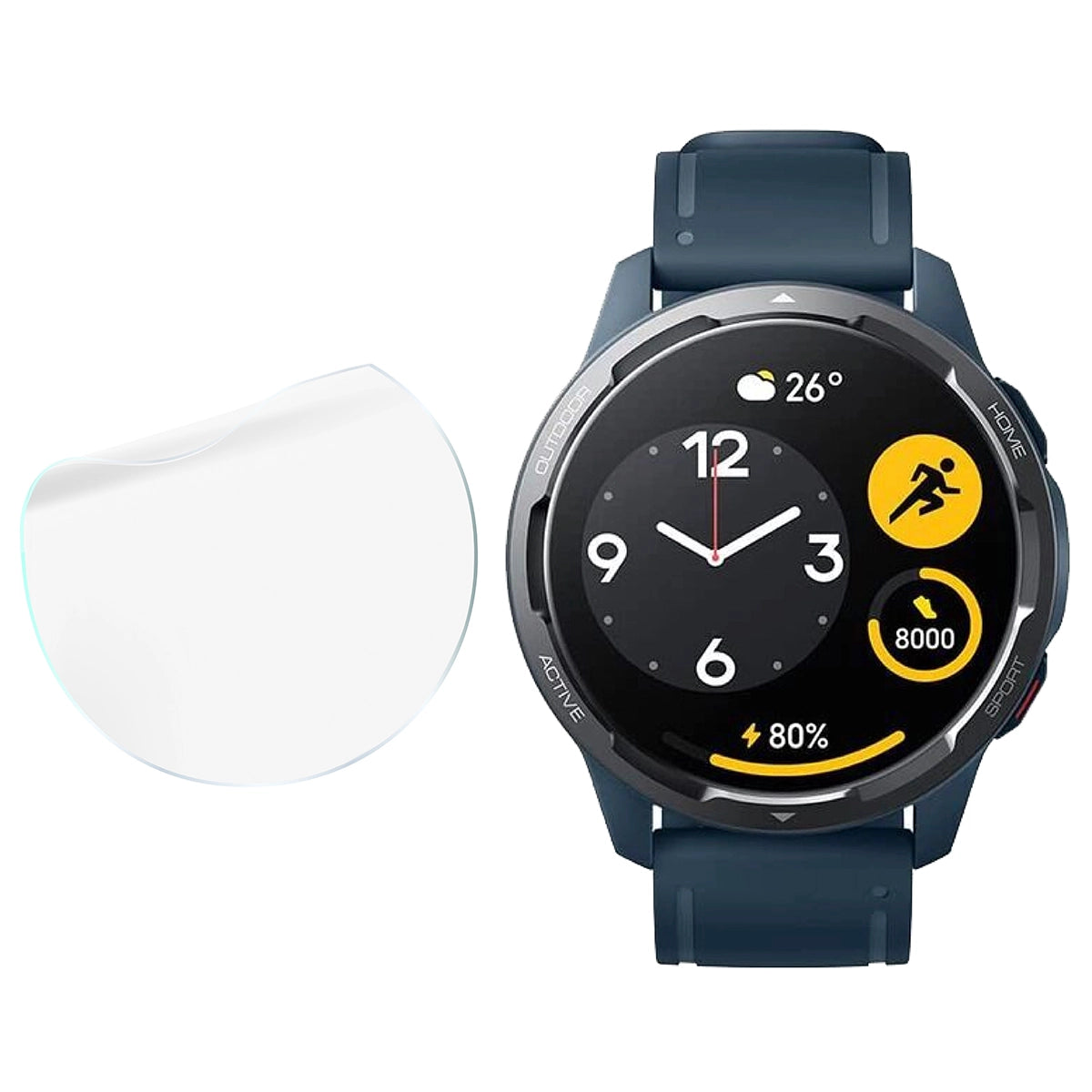 Schutzfolie für den Bildschirm für Xiaomi Watch S1 Active, Bizon Watch HydroFlex, 3 Stück