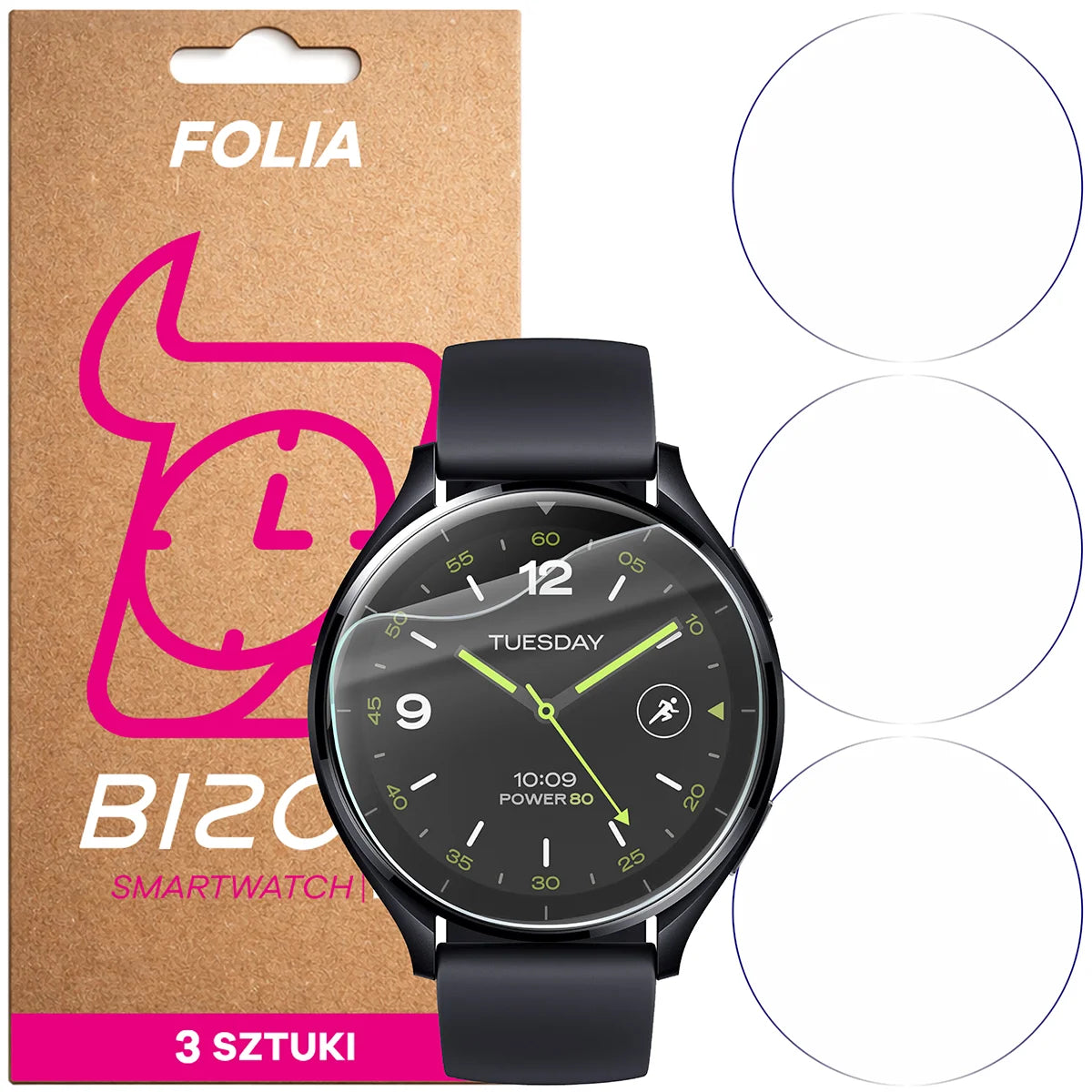 Schutzfolie für den Bildschirm für Xiaomi Watch 2, Bizon Watch HydroFlex, 3 Stück