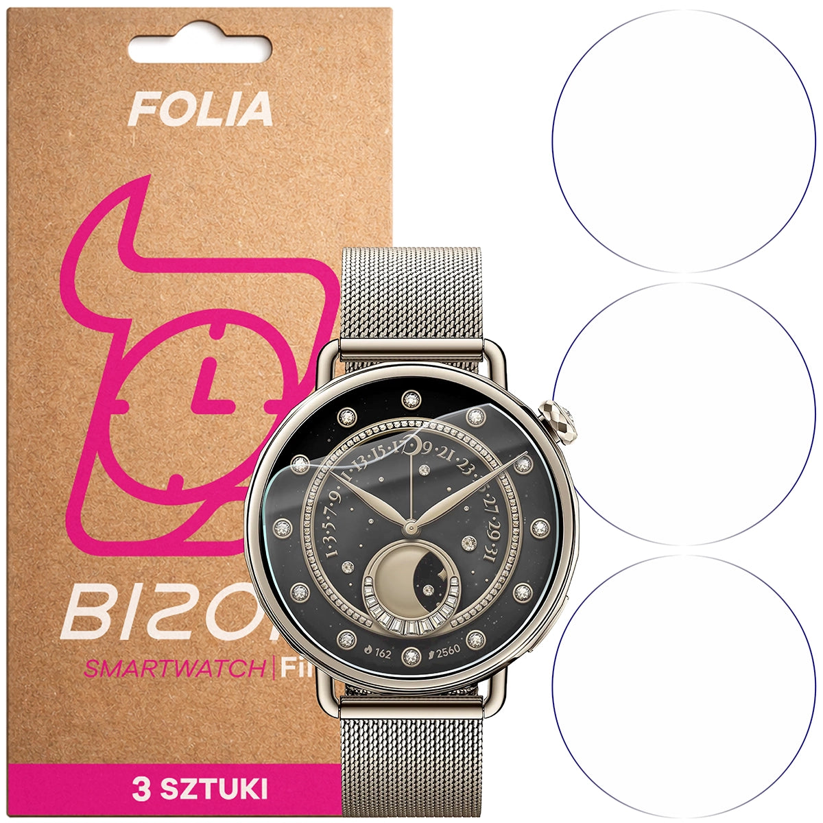 Schutzfolie für den Bildschirm für Xiaomi Watch S4 41mm, Bizon Watch HydroFlex, 3 Stück (1/5)
