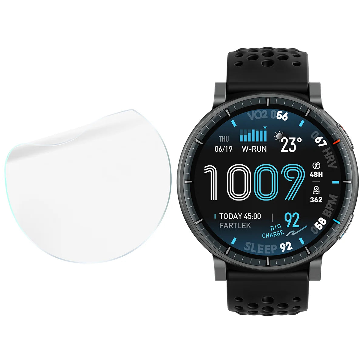 Schutzfolie für den Bildschirm für Amazfit Active Max, Bizon Watch HydroFlex, 6 Stück