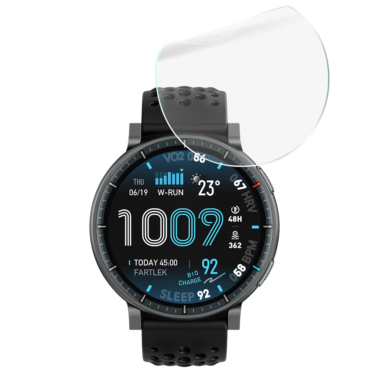 Schutzfolie für den Bildschirm für Amazfit Active Max, Bizon Watch HydroFlex, 6 Stück