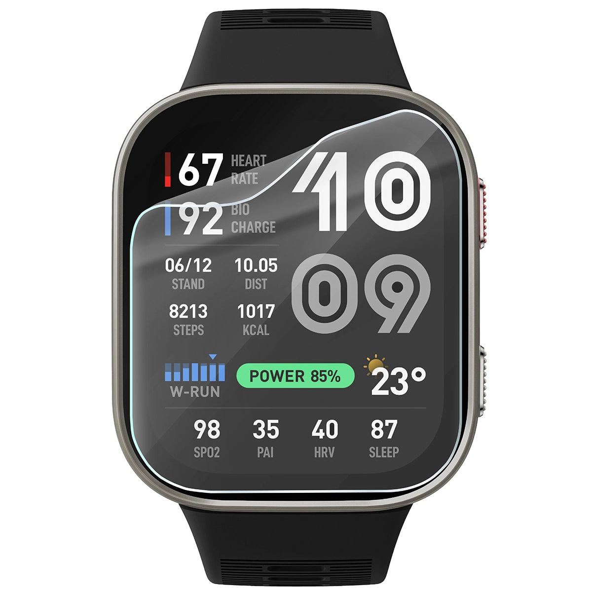 Schutzfolie für den Bildschirm für Amazfit Bip Max, Bizon Watch HydroFlex, 6 Stück