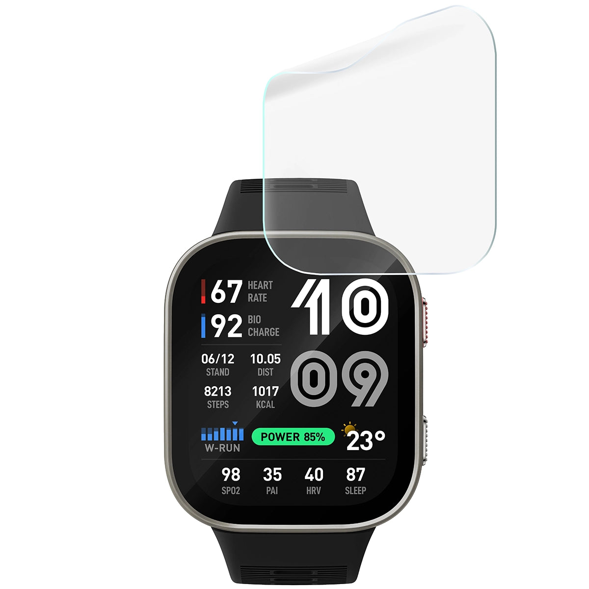 Schutzfolie für den Bildschirm für Amazfit Bip Max, Bizon Watch HydroFlex, 6 Stück