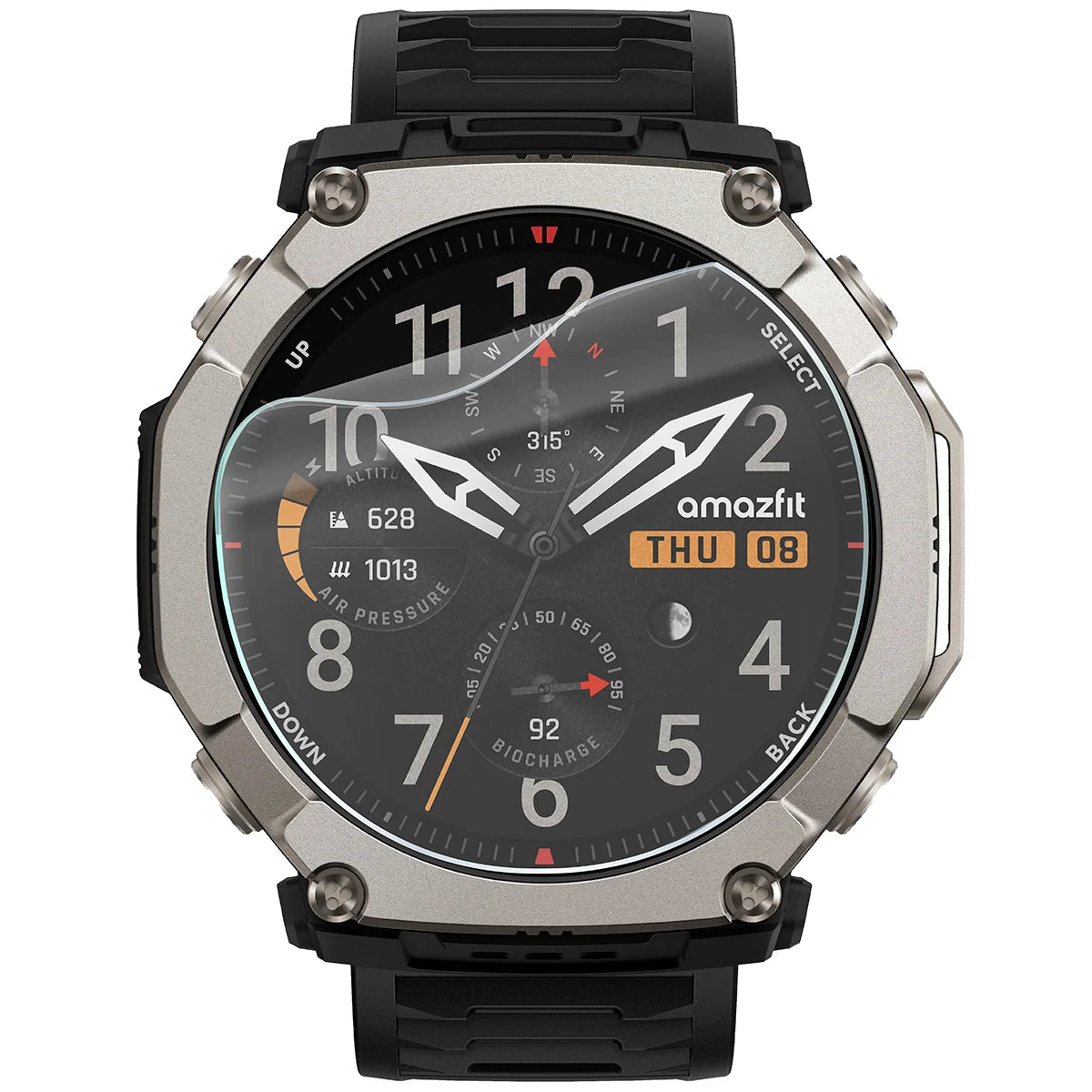 Schutzfolie für den Bildschirm für Amazfit T-Rex Ultra 2, Bizon Watch HydroFlex, 6 Stück
