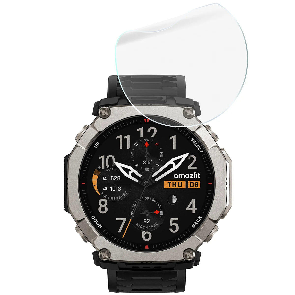 Schutzfolie für den Bildschirm für Amazfit T-Rex Ultra 2, Bizon Watch HydroFlex, 6 Stück