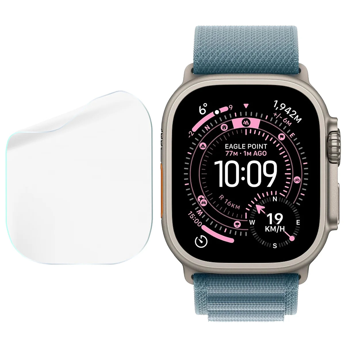 Schutzfolie für den Bildschirm für Apple Watch Ultra 3 / 2 / 1 (49 mm), Bizon Watch HydroFlex, 6 Stück