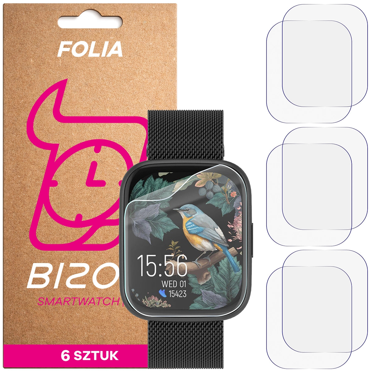 Schutzfolie für den Bildschirm für Forever ForeVigo 4, Bizon Watch HydroFlex, 6 Stück