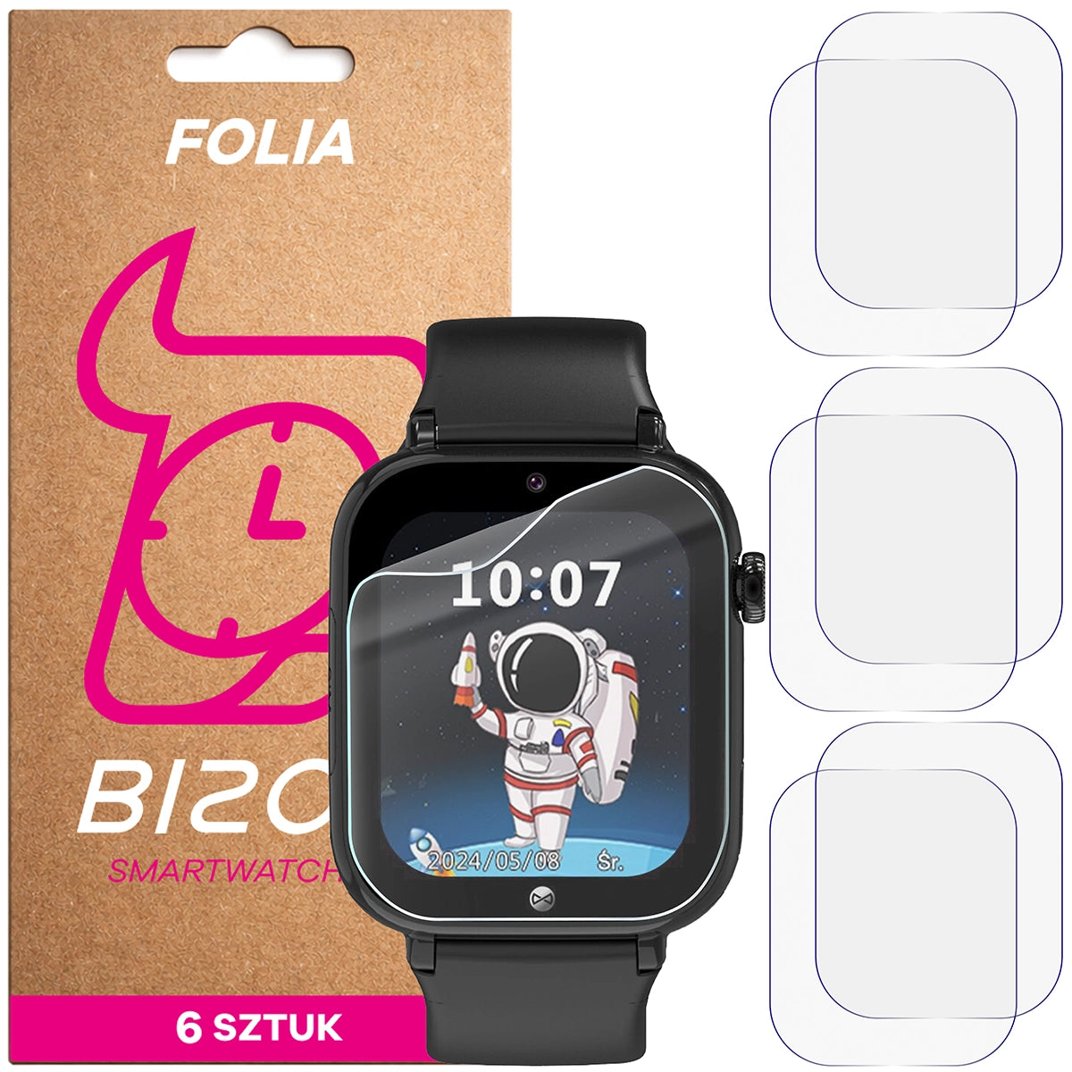 Schutzfolie für den Bildschirm für Forever Look Me 3, Bizon Watch HydroFlex, 6 Stück
