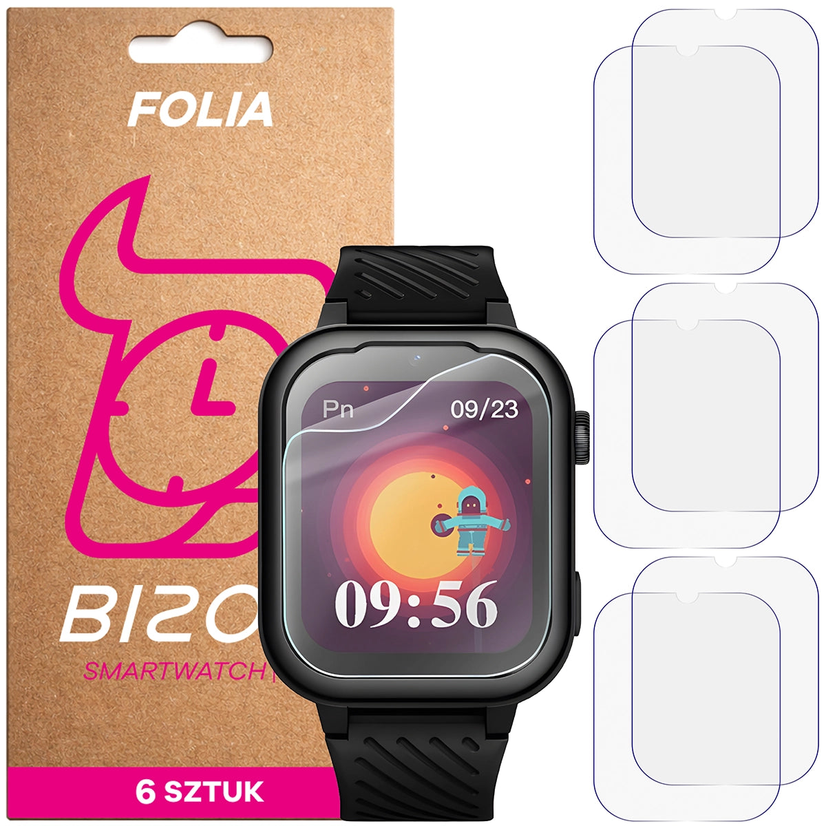 Schutzfolie für den Bildschirm für Garett Kids Essa 4G, Bizon Watch HydroFlex, 6 Stück
