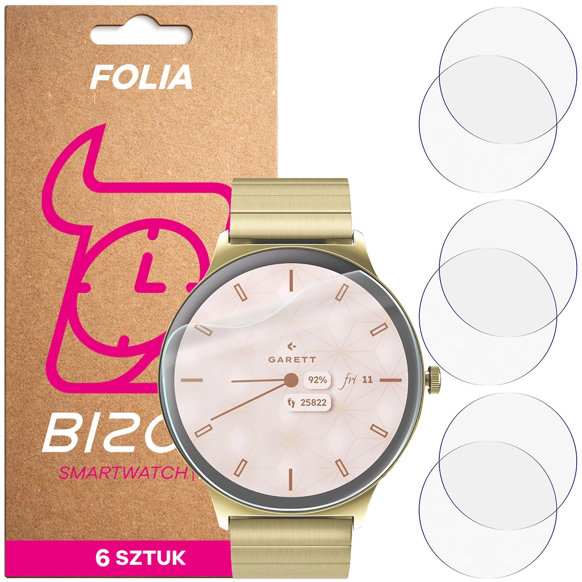 Schutzfolie für den Bildschirm für Garett Verona 2, Bizon Watch HydroFlex, 6 Stück