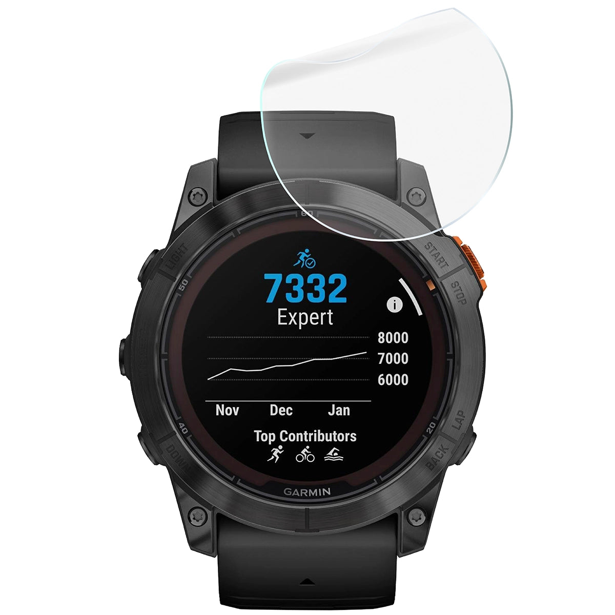 Schutzfolie für den Bildschirm für Garmin Fenix 7X Pro 51 mm, Bizon Watch HydroFlex, 6 Stück