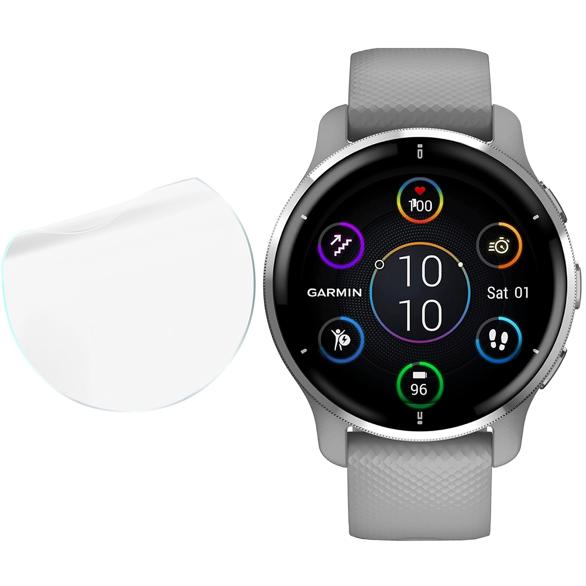Schutzfolie für den Bildschirm für Garmin Venu 2 Plus, Bizon Watch HydroFlex, 6 Stück