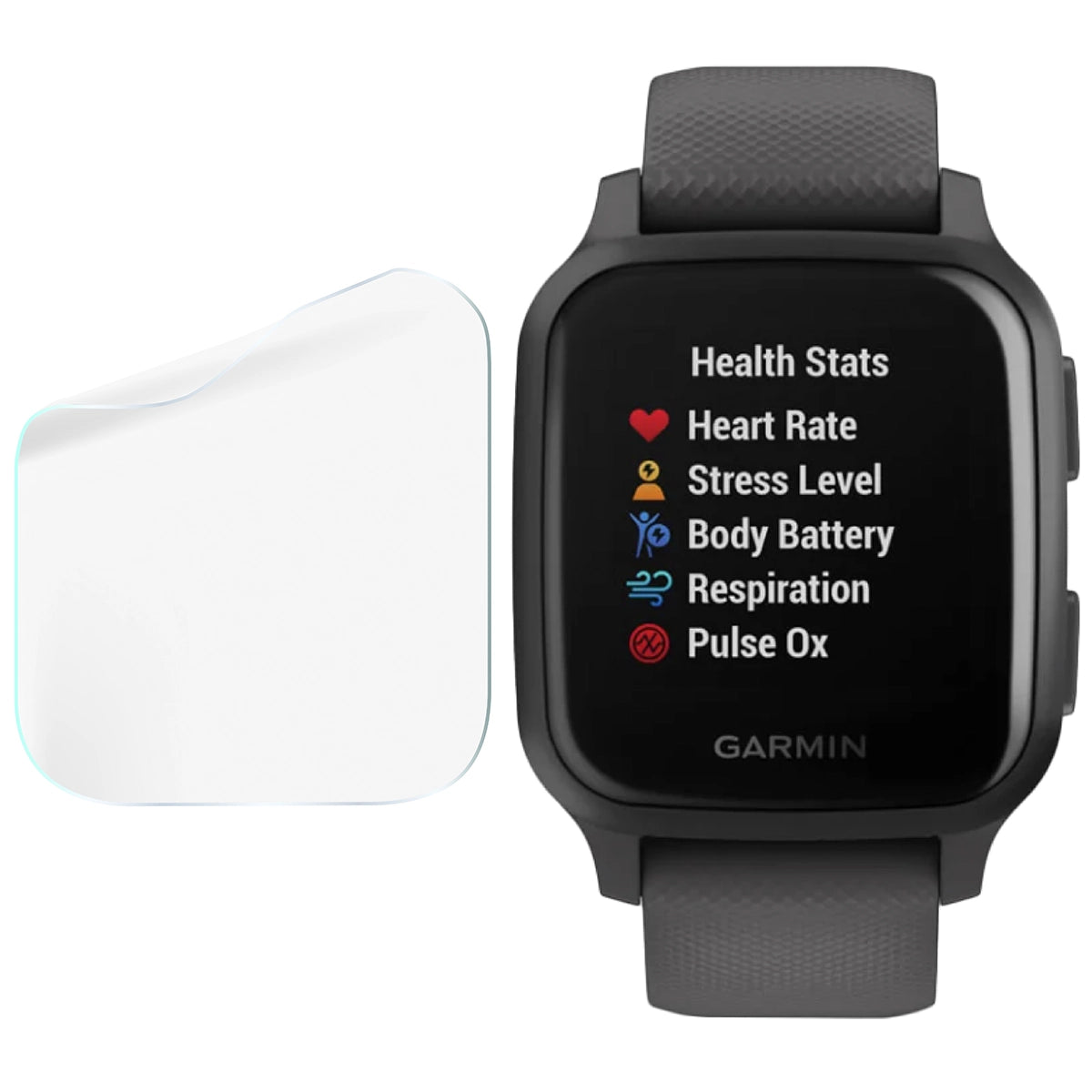 Schutzfolie für den Bildschirm für Garmin Venu Sq, Bizon Watch HydroFlex, 6 Stück
