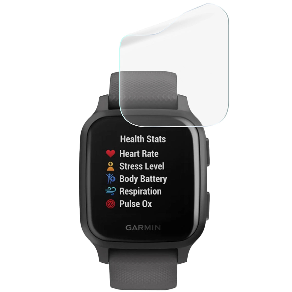 Schutzfolie für den Bildschirm für Garmin Venu Sq, Bizon Watch HydroFlex, 6 Stück