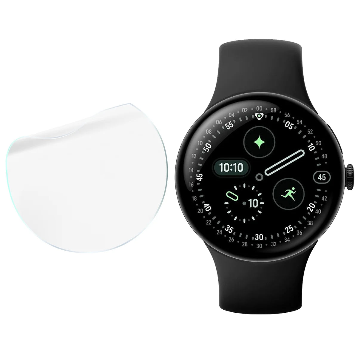 Schutzfolie für den Bildschirm für Google Pixel Watch 4 45 mm, Bizon Watch HydroFlex, 6 Stück