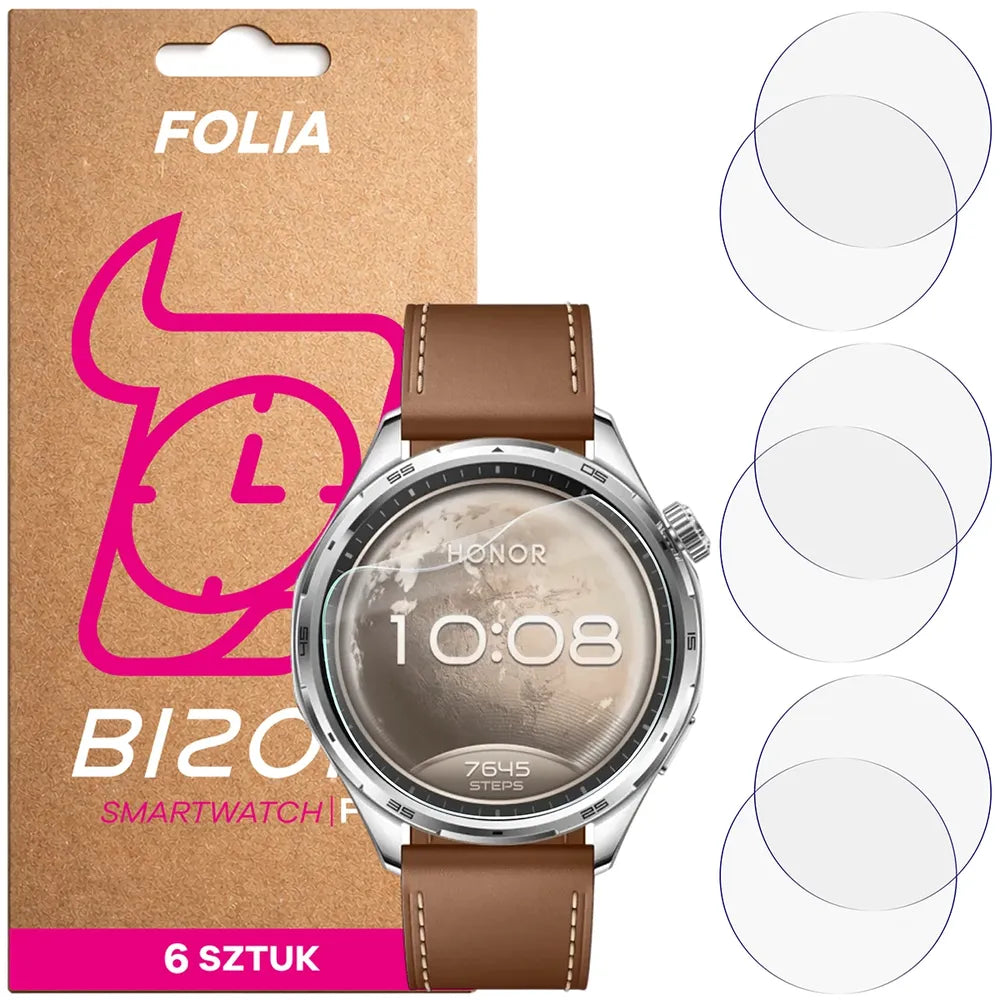 Schutzfolie für den Bildschirm für Honor Watch 6, Bizon Watch HydroFlex, 6 Stück (1/5)