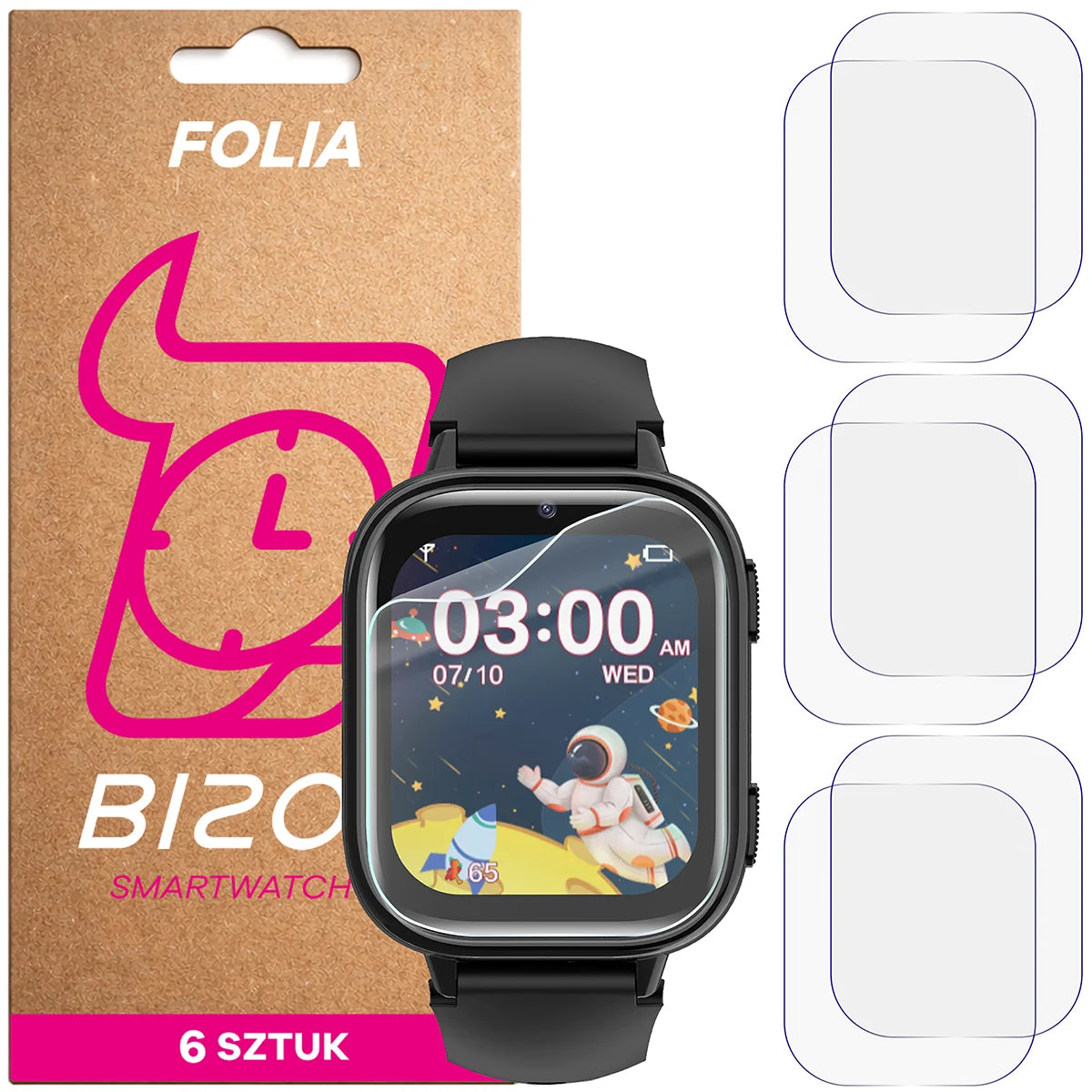 Schutzfolie für den Bildschirm für JG Smart A26, Bizon Watch HydroFlex, 6 Stück