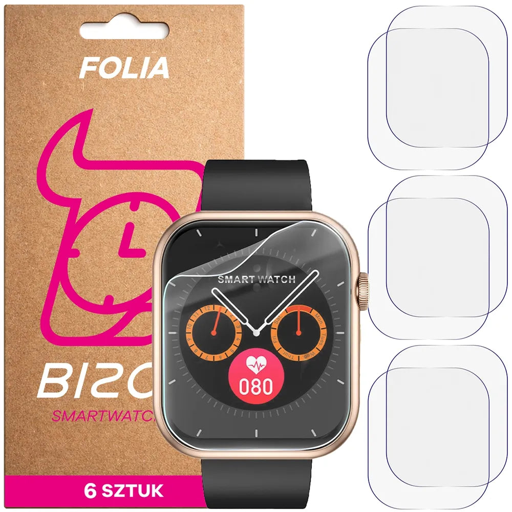 Schutzfolie für den Bildschirm für JG Smart QX7 Pro, Bizon Watch HydroFlex, 6 Stück (1/5)