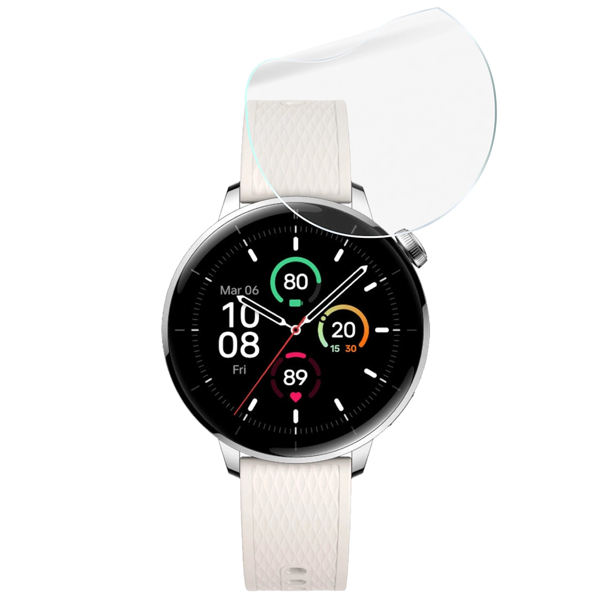 Schutzfolie für den Bildschirm für OnePlus Watch 3 43 mm, Bizon Watch HydroFlex, 6 Stück