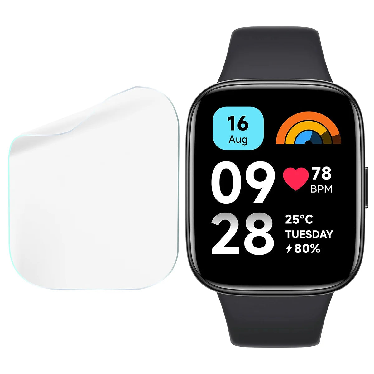 Schutzfolie für den Bildschirm für Xiaomi Redmi Watch 3 Active, Bizon Watch HydroFlex, 6 Stück