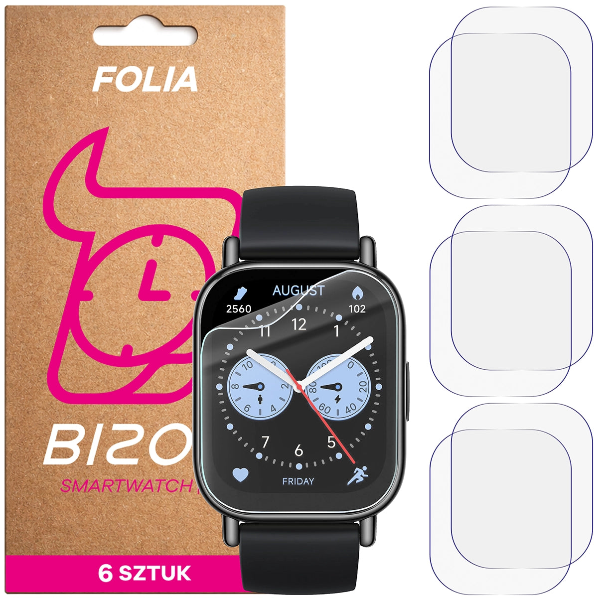 Schutzfolie für den Bildschirm für Xiaomi Redmi Watch 5 Lite, Bizon Watch HydroFlex, 6 Stück